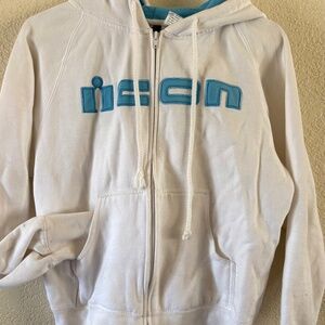 Icon hoodie white with embroidered logo size medium